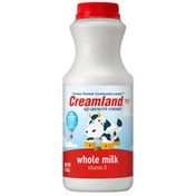 Creamland Milk Whole Vitamin D Pint Plastic Bottle