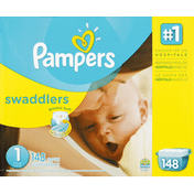Pampers Diapers, Size 1 (8-14 lb), Sesame Beginnings, Giant