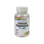 Solaray Calcium Magnesium 2:1 Ratio Enhanced Absorption With Vitamin D-2 Dietary Supplement Capsules
