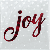 Creative Converting Napkin, Beverage, Joy Silver Holiday Sparkle, 3-Ply
