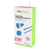 CellCandy 3pc Power Plus Charge Kit, MFi Certified Lightning to USB, Blue