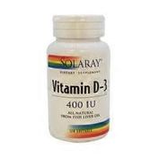 Solaray Vitamin D 3 400 Iu Softgels