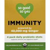 So Good So You Probiotic Shots, Daily, Immunity, 4 Pack