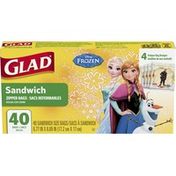 Glad Disney Frozen Sandwich Zipper Bags - 40 CT