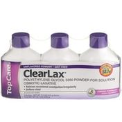 TopCare Unflavored Powder Grit Free Clearlax Polyethylene Glycol 3350 Powder For Solution, Osmotic Laxative