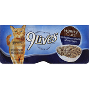 9 Lives Cat Food, with Real Ocean Whitefish & Tuna in Gravy, Hearty Cuts