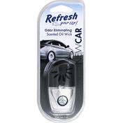 Refresh Your Car Scented Oil Wick, Odor Eliminating, New Car