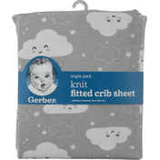 Gerber Fitted Crib Sheet, Knit, Single Pack