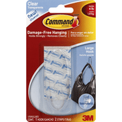 3M Command Hooks & Strips, Large, Clear
