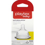 Playtex Nipples, Silicone, Medium, 3M+