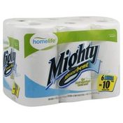 Home Life Paper Towels, Mighty Absorbent, Mega Rolls, White, Two-Ply