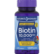 Nature's Reward Biotin, 10,000 mcg, Natural Berry Flavor, Fast Dissolve Tablets