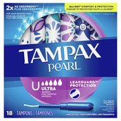Tampax Pearl Tampons Ultra Plastic Unscented