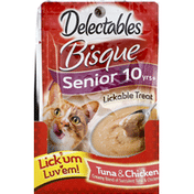 Delectables Lickable Treat, Tuna & Chicken, Bisque, Senior 10 Years+