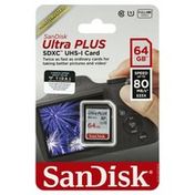 San Disk SDXC UHS-I Card, Ultra Plus, 64 GB