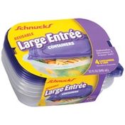 Schnucks Reusable Large Entree W/Lids 32 Oz Containers