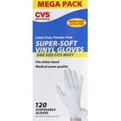 CVS Pharmacy Vinyl Gloves, Super-Soft, Disposable, One Size Fits Most, Mega Pack