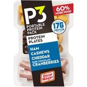 P3 Portable Protein Pack Portable Protein Snack Pack & Protein Plate with Ham, Cashews, Cheddar Cheese & Dark Chocolate Cranberries