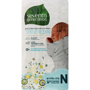 Seventh Generation Diapers, Free & Clear, Sensitive Skin, N (Up to 10 lbs)