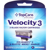 TopCare Cartridges, 3-Blade Razor, Velocity 3