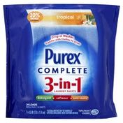 Purex Laundry Sheets, 3-in-1, Tropical Escape