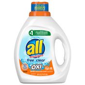all Liquid Laundry Detergent with OXI Stain Removers and Whiteners, Free Clear, 49 Loads
