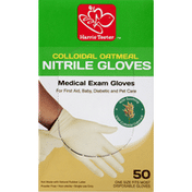 Harris Teeter Gloves, Nitrile, Colloidal Oatmeal