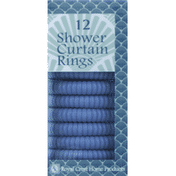 Royal Crest Shower Curtain Rings, Blue