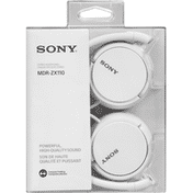 Sony Stereo Headphones, White, MDR-ZX110