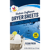 SB Dryer Sheets, Fabric Softener, Clean Fresh Scent