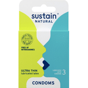 Sustain Ultra Thin Lubricated Condoms