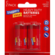 Shoppers Value Batteries, Heavy Duty, C