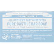 Dr. Bronner's Bar Soap, Pure-Castile, Unscented, Baby, All-One Hemp