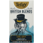Tetley British Blends Earl Grey Flavored Black Tea 20 Count Tea Bags