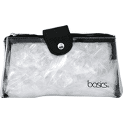 Basics Cosmetic Case, Foldover Double Zip, Clear
