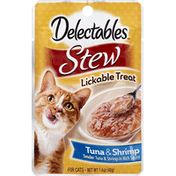 Delectables Lickable Treat, Tuna & Shrimp, Stew
