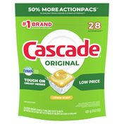 Cascade Original Actionpacs Dishwasher Detergent Pods, Lemon