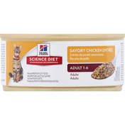Hill's Science Diet Cat Food, Savory Chicken Entree, Minced, Adult 1-6