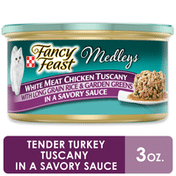 Purely Fancy Feast Wet Cat Food, Medleys White Meat Chicken Tuscany With Long Grain Rice & Greens