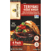 Sweet Earth Veggie Burgers, Teriyaki, 4 Pack