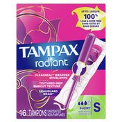 Tampax Unscented Tampons With Radiant Plastic Applicators