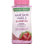 Nature's Bounty Hair, Skin & Nails, with Biotin, 2500 mcg, Gummies, Strawberry Flavored