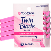 TopCare Razors, Disposable, Twin Blade