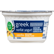 Food Club Yogurt, Greek, Nonfat, Vanilla, Blended