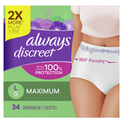 Always Discreet Incontinence Underwear, Maximum Absorbency