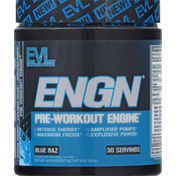 Evlution Nutrition Pre-Workout Engine Powder, Blue Raz