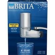 Brita Tap Water Filter System, Water Faucet Filtration System with Filter Change Reminder, Reduces Lead