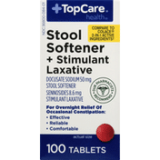 TopCare Stool Softener + Stimulant Laxative, Tablets
