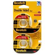 Scotch Tape, Double Sided, Permanent, 1/2 in x 400 in [11.1 yd] each