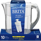 Brita Large Cup Water Filter Pitcher with Standard Filter, BPA Free, Grand, White